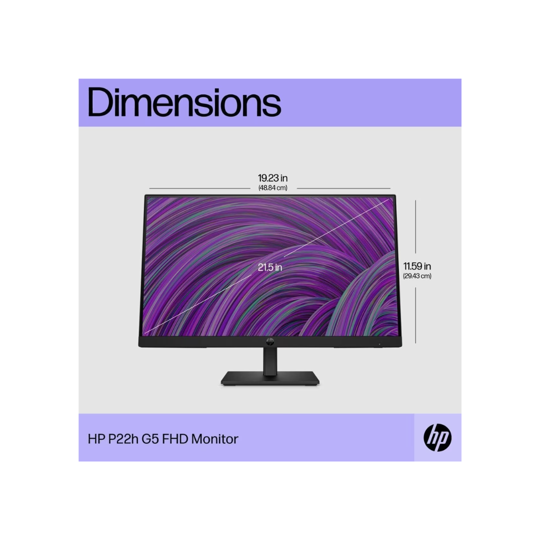 HP P22h G5 21.5" FHD Monitor – IPS | 75Hz | Low Blue Light | 3-Year Warranty (64W30AA) - Image 3